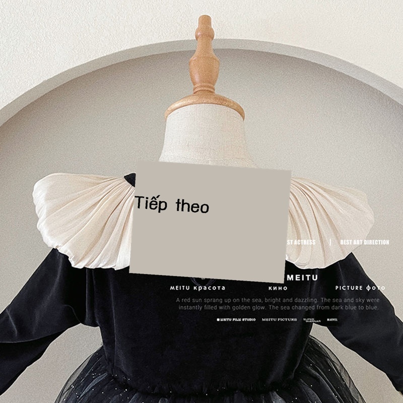 Đầm Công Chúa Chất Nhung Phối Lưới Thời Trang Xuân Thu Xinh Xắn Cho Bé Gái