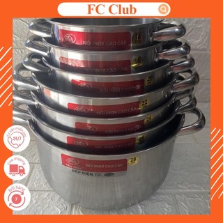 Nồi inox thân cao dày dặn kèm nắp inox, size từ16-18-20-22-24-26 cm