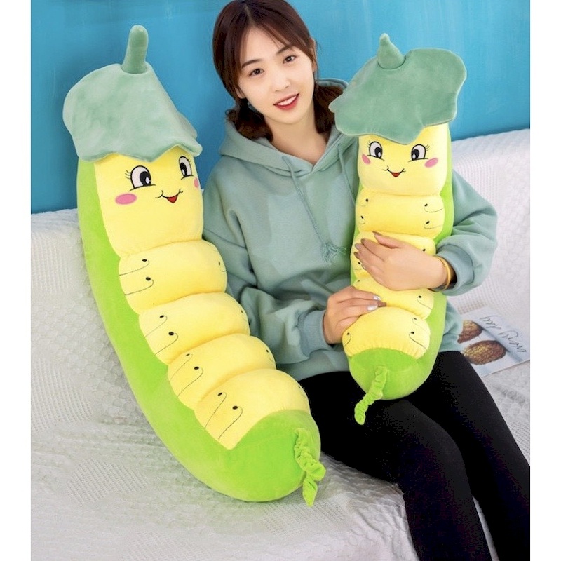 ❤️Giá Sỉ❤️ Gấu Bông Sâu Đội Nón Lá Cute, Sâu nhồi bông xinh xắn cao cấp Xưởng Gấu Tiến Đạt