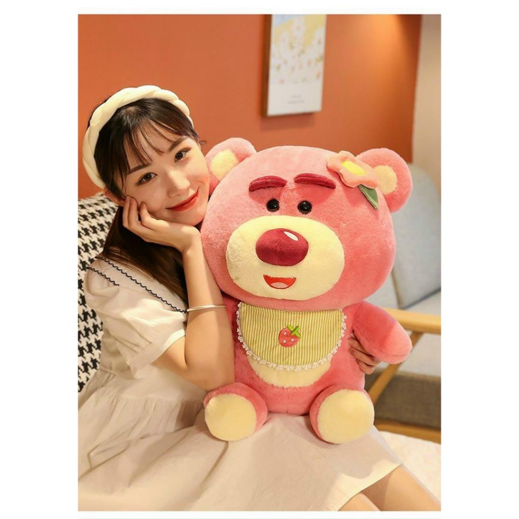 ❤️Giá Sỉ❤️  Gấu Dâu Lotso Yếm Baby Siêu Cute, Lotso nhồi bông cao cấp Tiệm Gấu Xưởng Gấu Tiến Đạt