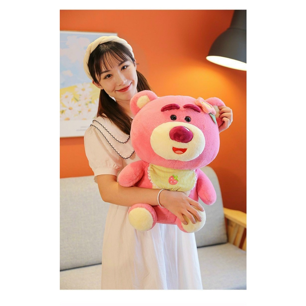 ❤️Giá Sỉ❤️  Gấu Dâu Lotso Yếm Baby Siêu Cute, Lotso nhồi bông cao cấp Tiệm Gấu Xưởng Gấu Tiến Đạt