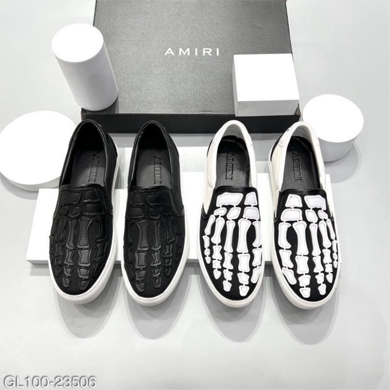 Giày Slip-on nam Bảo Tín Giày lười nam chất liệu vải canvas máy hoạ tiết xương bàn chân 2 màu thời trang