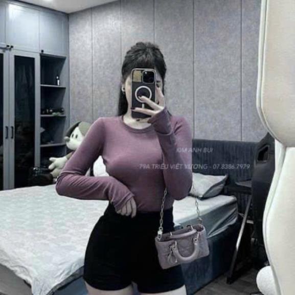 Set 3 áo thun tăm dài tay cổ tròn siêu đẹp - Combo 3 áo tay dài thun tăm nữ Hot hit - MiaShop