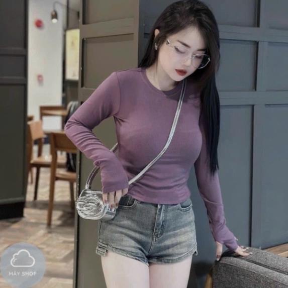 Set 3 áo thun tăm dài tay cổ tròn siêu đẹp - Combo 3 áo tay dài thun tăm nữ Hot hit - MiaShop