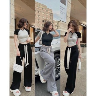 Quần suông dây rút chất tăm nhung dày dặn Hot hit, Quần suông tăm nhung dày dặn cực xinh - MiaShop