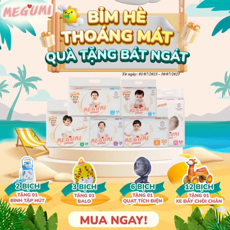 BỈM DÁN/QUẦN MEGUMI NỘI ĐỊA NHẬT BẢN CÁC SIZE NB64/S58/M50/L44/XL38/XXL26