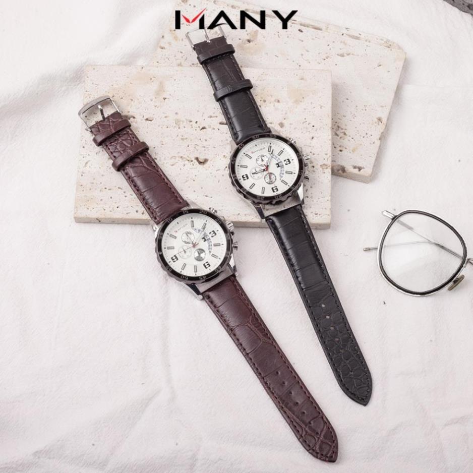 Đồng hồ đeo tay Cafuer 290 vỏ kim loại mạ trắng sáng - Đồng hồ nam dây da mềm mại | BigBuy360 - bigbuy360.vn
