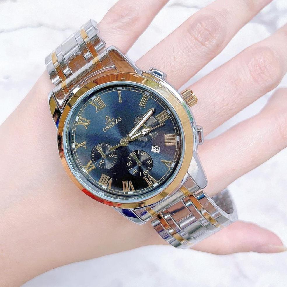 Đồng hồ nam OSHRZO 6071G dây thép không gỉ - Đồng hồ đeo tay dây kim loại có 3 mặt đồng hồ phụ | BigBuy360 - bigbuy360.vn