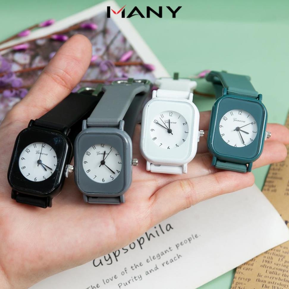 Đồng hồ nam nữ thời trang Unisex Geneva mặt vuông - Đồng hồ dây cao su êm ái bền đẹp | BigBuy360 - bigbuy360.vn