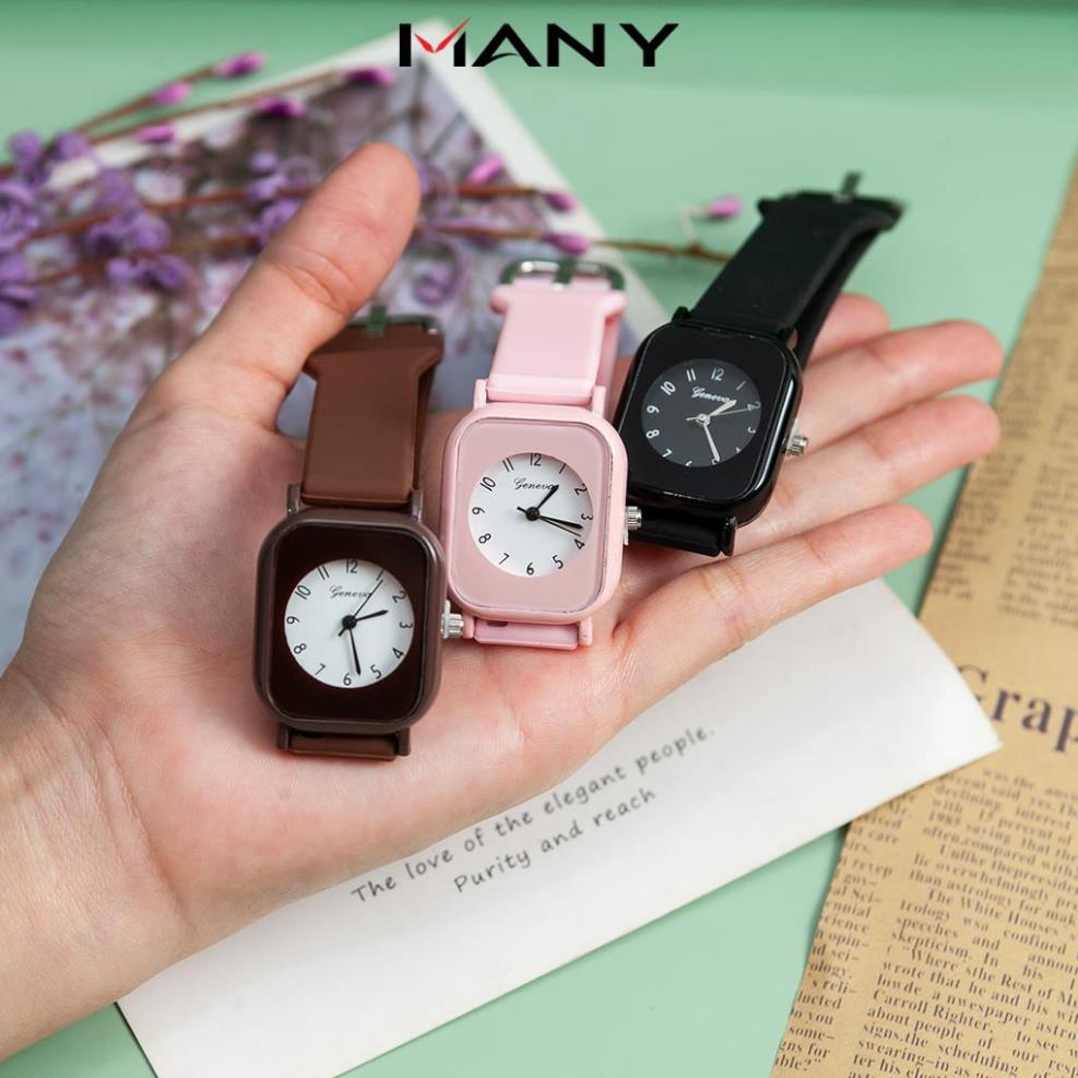 Đồng hồ nam nữ thời trang Unisex Geneva mặt vuông - Đồng hồ dây cao su êm ái bền đẹp | BigBuy360 - bigbuy360.vn