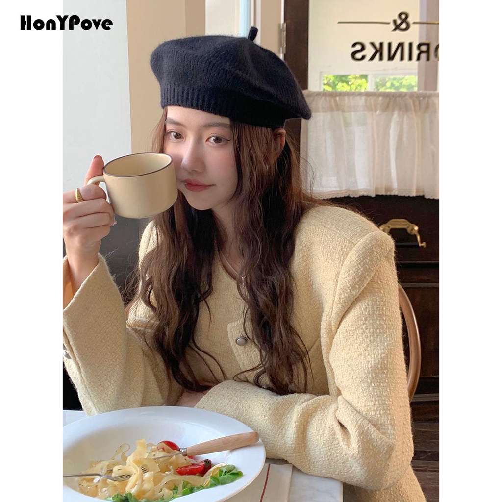 Honypove Áo Khoác Vest Màu Tím Phong Cách Hàn Quốc Thời Trang Cao Cấp Cho Nữ