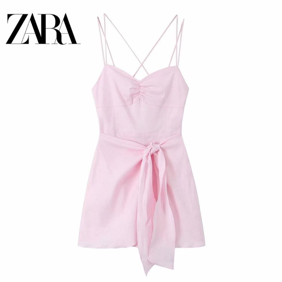 Morocco Zara Bộ Áo Liền Quần Zara Cổ Chữ V Màu Trơn Thời Trang Cho Nữ