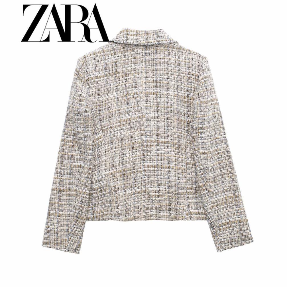 Morocco Zara Áo Khoác Blazer Kết Cấu Đôi Thời Trang Zara Cho Nữ