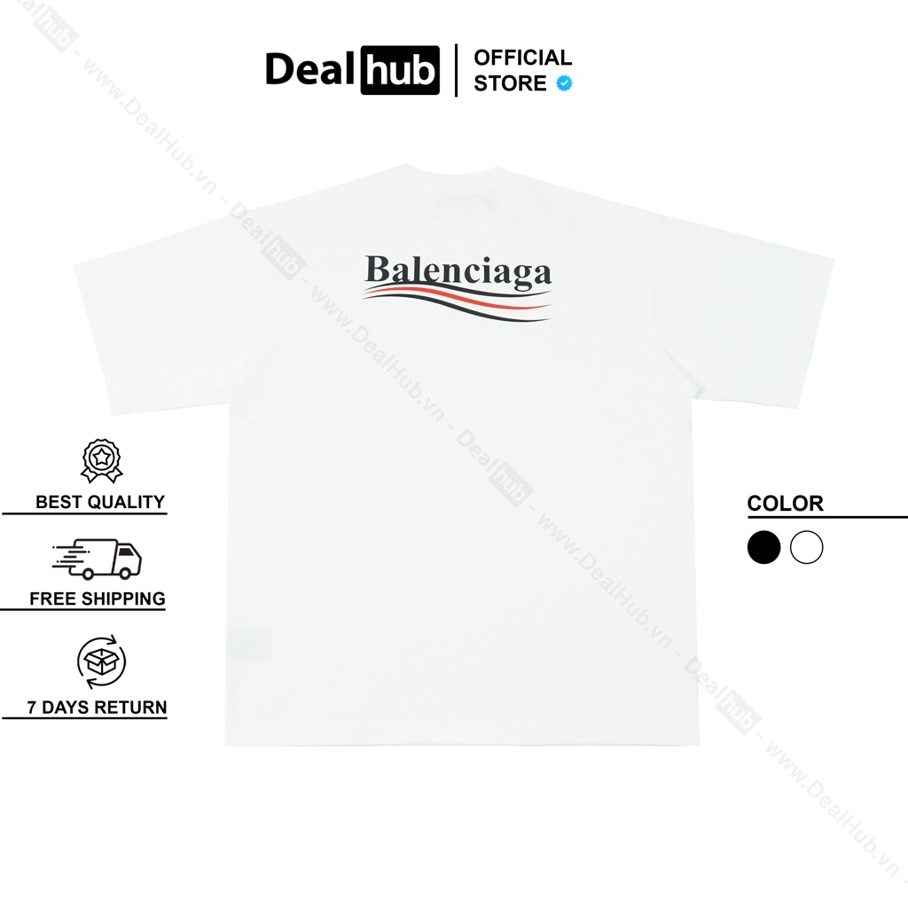 Áo Thun Cổ Tròn Bale.nciaga Wave BALEN Cotton Cao Cấp.