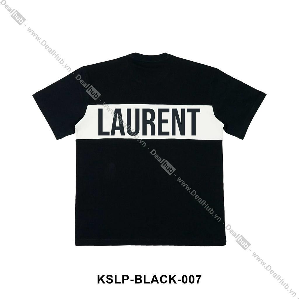 Áo Thun Cổ Tròn S.aint L.aurent Two Tone Cotton Cao Cấp 260gsm.