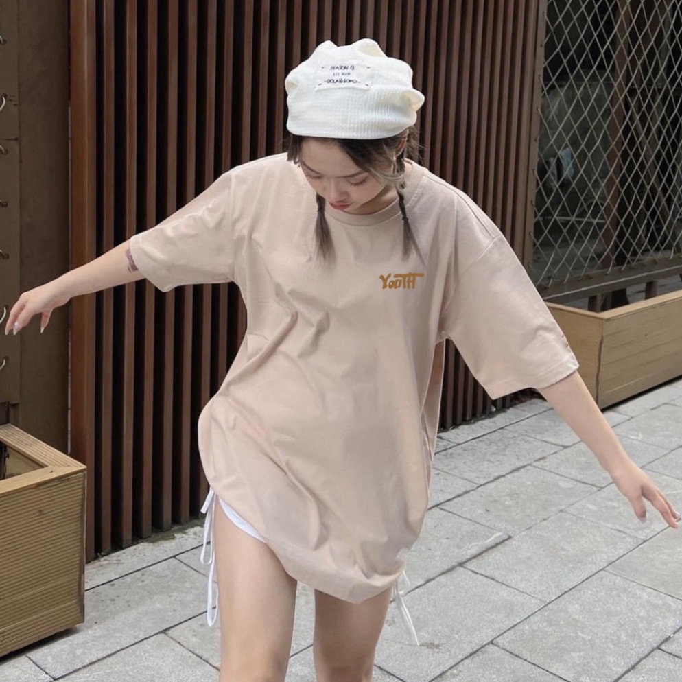 Deal - áo kéo dãn nam nữ nelly unisex YOUTH form rộng cổ hình tròn trụ tay lỡ vải Cotton xịn FreeSize - YOUTH