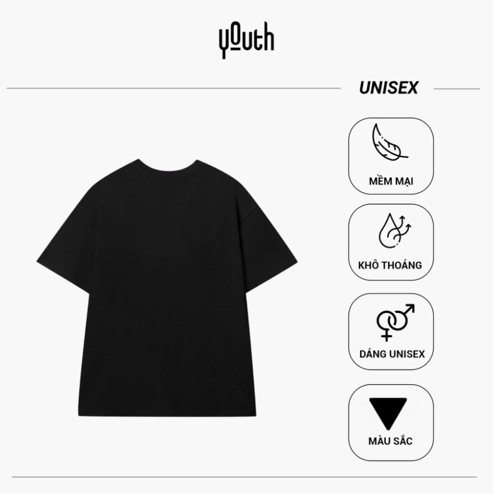 Deal - áo kéo dãn nam nữ nelly unisex YOUTH form rộng cổ hình tròn trụ tay lỡ vải Cotton xịn FreeSize - YOUTH