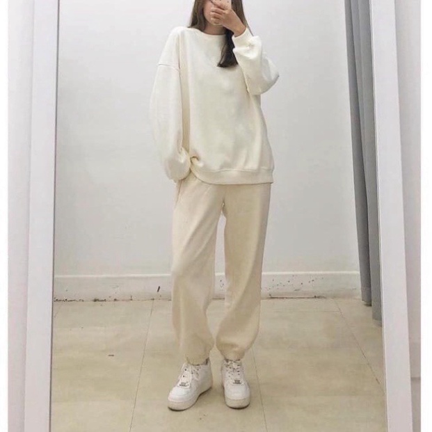 Deal - Quần jogger nam nữ thu đông trơn cạp chun cotton đứng dáng tư thế Sport FreeSize từ 40-60kg