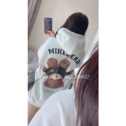 Áo hoodie nam nữ nỉ bông MIKEBEAR in hình gấu form rộng unisex mũ rộng , Áo khoác nỉ có mũ ulzzang phong cách Hàn Quốc