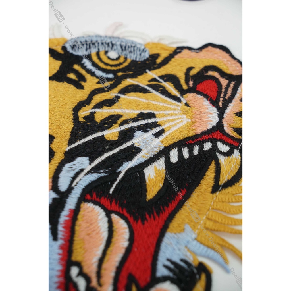 Áo Thun Cổ Tròn Guc.ci Angry Tiger Logo Thêu Cotton Cao Cấp 260gsm.
