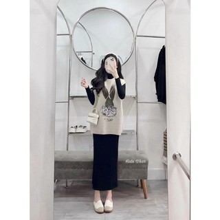 Sét váy suông kèm gile thỏ TH29