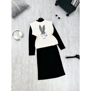 Sét váy suông kèm gile thỏ TH29