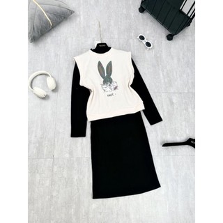 Sét váy suông kèm gile thỏ TH29