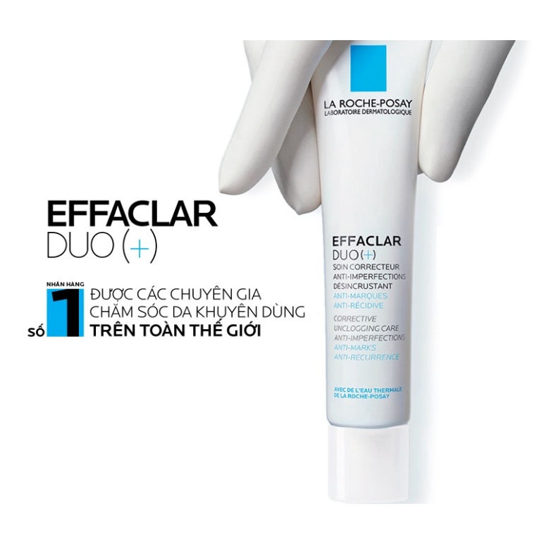 Kem giảm mụn ngăn ngừa vết thâm & mụn tái phát La Roche-Posay Effaclar Duo+ 40ml  - GTM Beauty