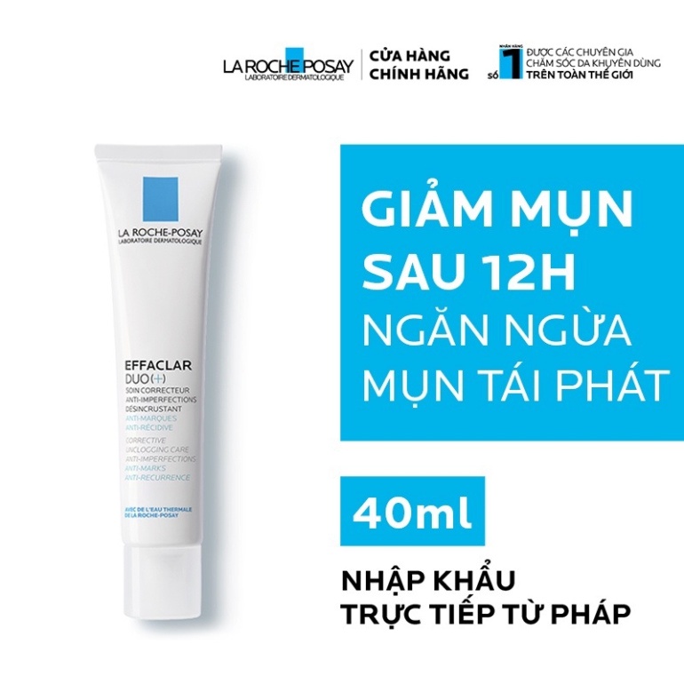 Kem giảm mụn ngăn ngừa vết thâm & mụn tái phát La Roche-Posay Effaclar Duo+ 40ml  - GTM Beauty
