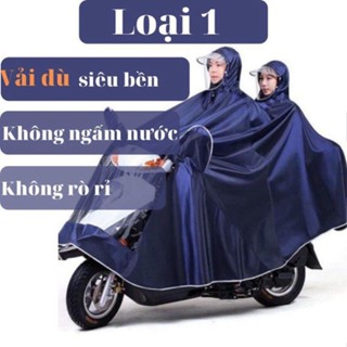 Áo mưa 2 đầu có phản quang tiện lợi ( Loại 1 - Siêu Dày ) - Áo Mưa Cánh Dơi Có Kính Che Mưa 1 Người Và 2 Người