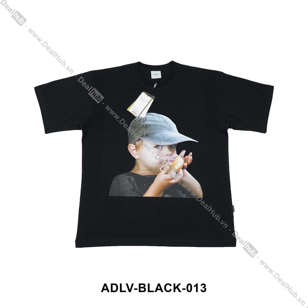 Áo Thun Cổ Tròn ADLV Black Cap Boy ADLV Cotton Cao Cấp 260gsm.