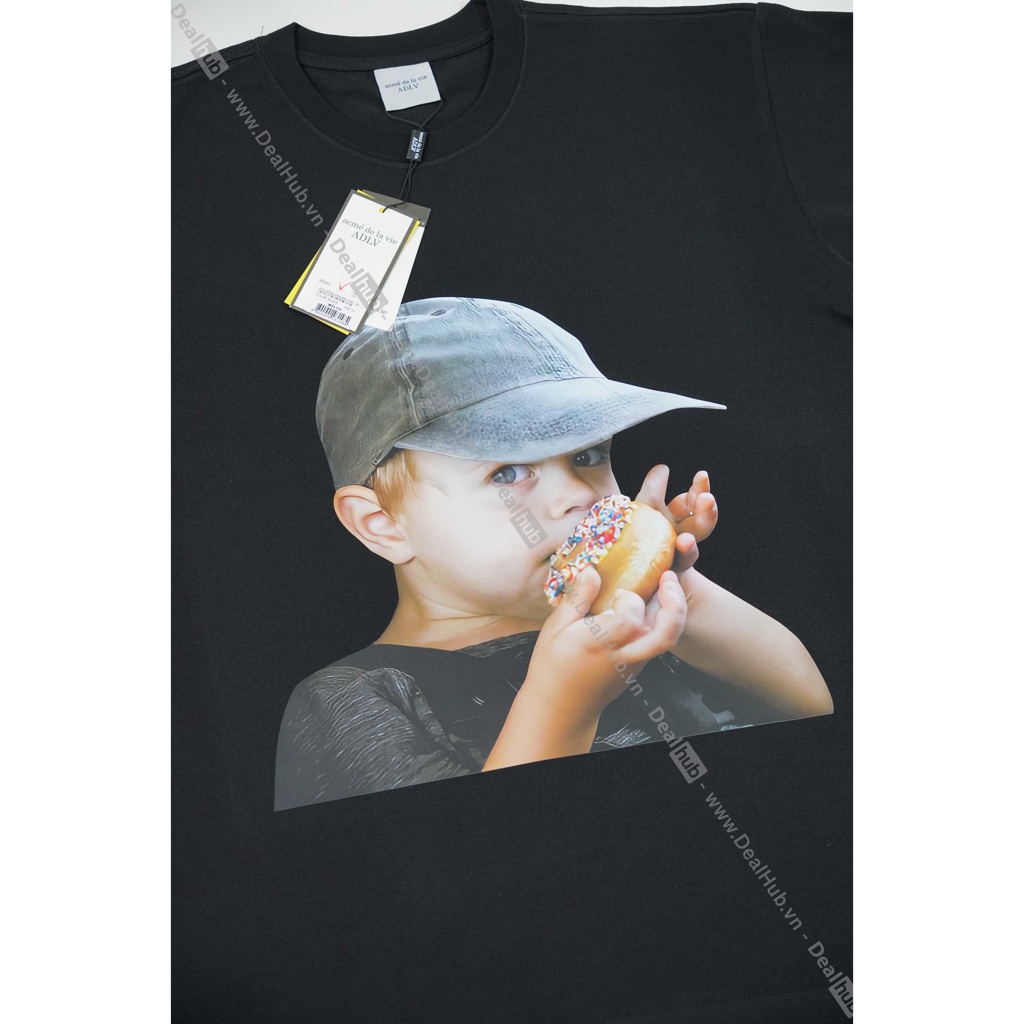 Áo Thun Cổ Tròn ADLV Black Cap Boy ADLV Cotton Cao Cấp 260gsm.