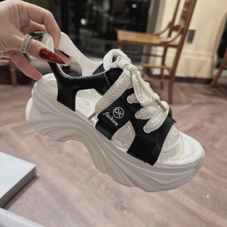 GIÀY SANDAL QUAI DÂY DA CỘT ĐẾ PU CAO 5 PHÂN MỚI HÀNG QUẢNG CHÂU