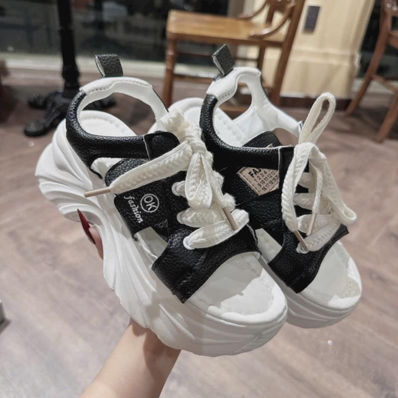 GIÀY SANDAL QUAI DÂY DA CỘT ĐẾ PU CAO 5 PHÂN MỚI HÀNG QUẢNG CHÂU