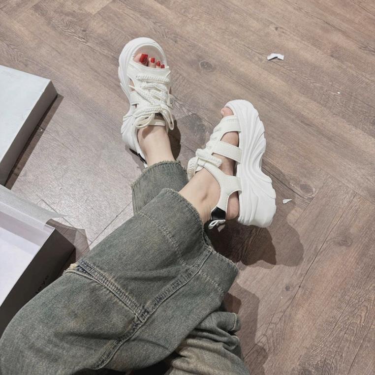 GIÀY SANDAL QUAI DÂY DA CỘT ĐẾ PU CAO 5 PHÂN MỚI HÀNG QUẢNG CHÂU