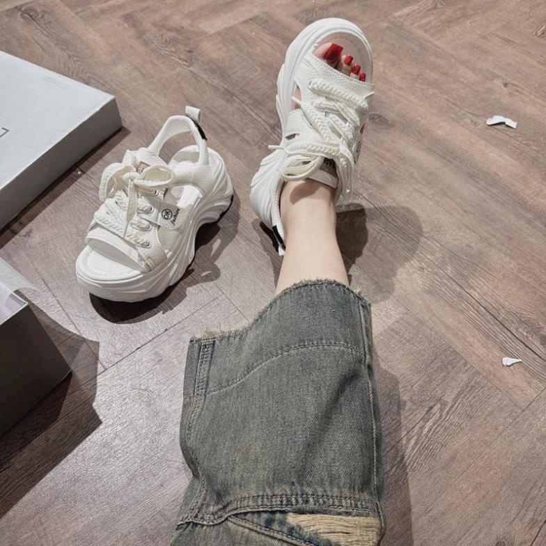 GIÀY SANDAL QUAI DÂY DA CỘT ĐẾ PU CAO 5 PHÂN MỚI HÀNG QUẢNG CHÂU