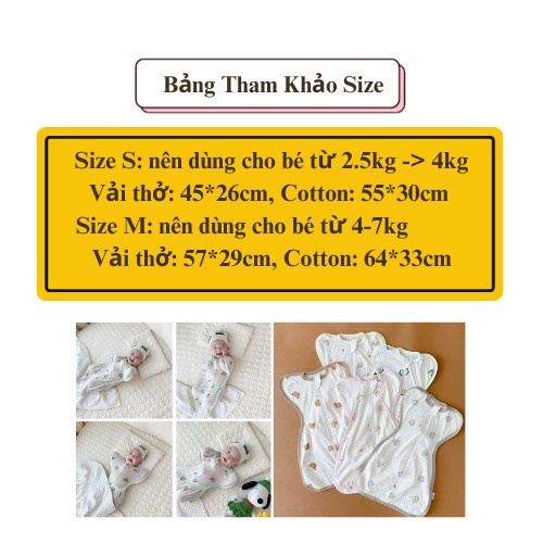 Nhộng chũn cho bé sơ sinh ngủ ngon, giảm giật mình, vải cotton mềm mại co giãn 4 chiều nhiều họa tiết-Khoaibaby