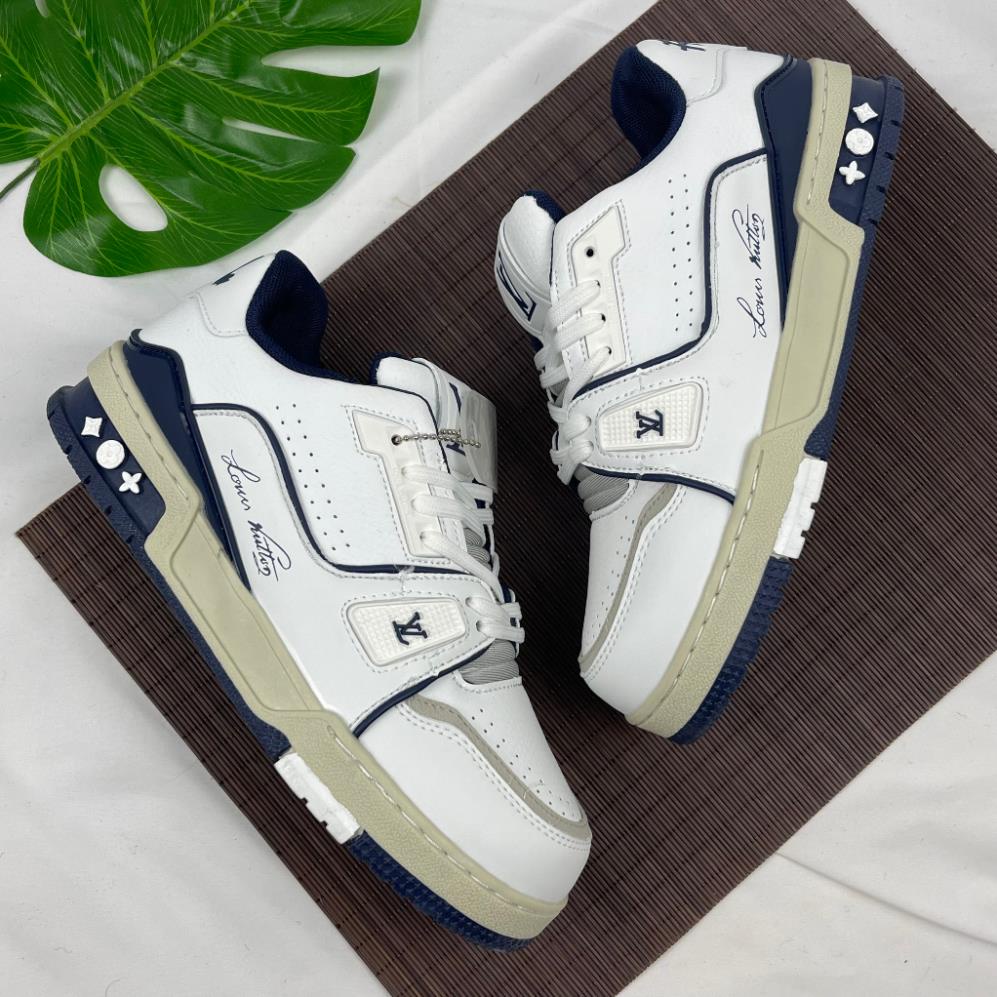 Giày Thể Thao Louis Vuitton Lv Trainer #54 Signature Marine Blue Best Xịn,Giày Sneaker LV54 Xanh Navy Trắng Sữa