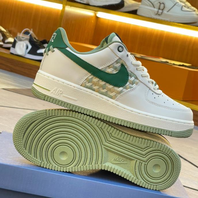 NIKE THỂ THAO AIR FORCE 1 LOW NAI-KE “WHITE GREEN” FN0369-100. GIÀY AF1 LOW 07 BAMBOO WEAVE