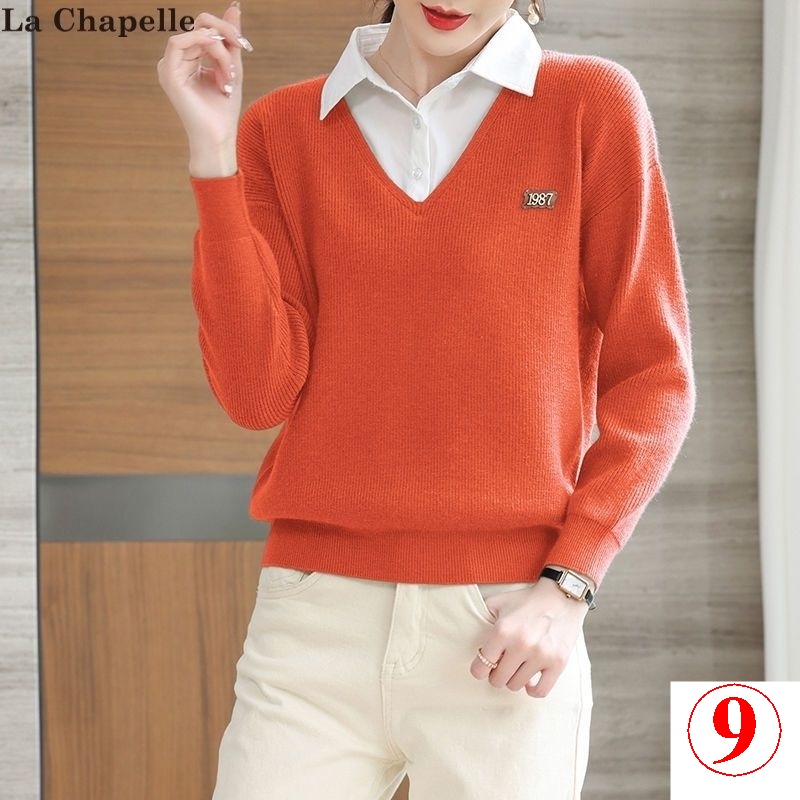 Áo Sơ Mi Giả Hai Lớp Dáng Rộng Thời Trang Thu Đông Mới Cho Nữ