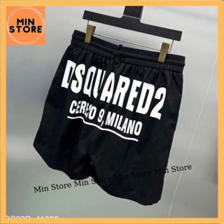 Quần Gió Nam Dsq2 Đen Trơn In Chữ Dsquared2 Milano Trắng Mặt Sau . Quần Short Cho Các Boy Phố Đi Biển Đi Du Lịch 2023