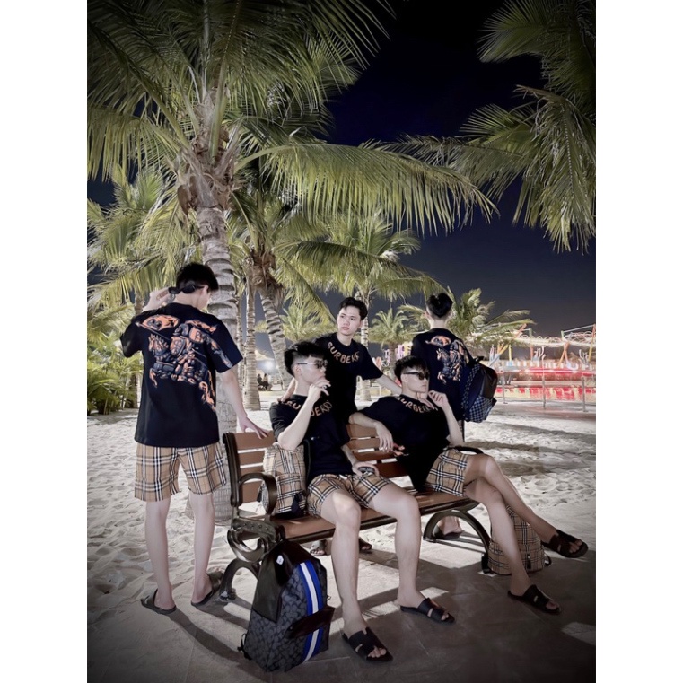 Áo Phông Nam Nữ In Chữ BBR Cổ Phối Hình Ngựa Chiến Cam Xám Loang Sau Lưng Áo Thun Cộc Tay Cho Boy Phố Đi Chơi 2023