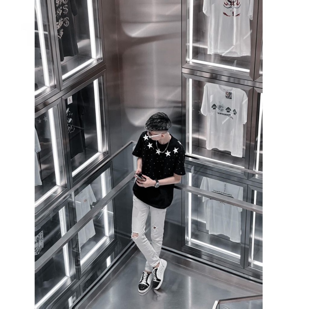 Áo Phông Siêu Cấp Dành Cho Nam Nữ In Hình Ngôi Sao Cổ Bo . Áo Cộc Tay Dành Cho Các Boy Phố Đi Chơi Cháy Phố Hot 2023