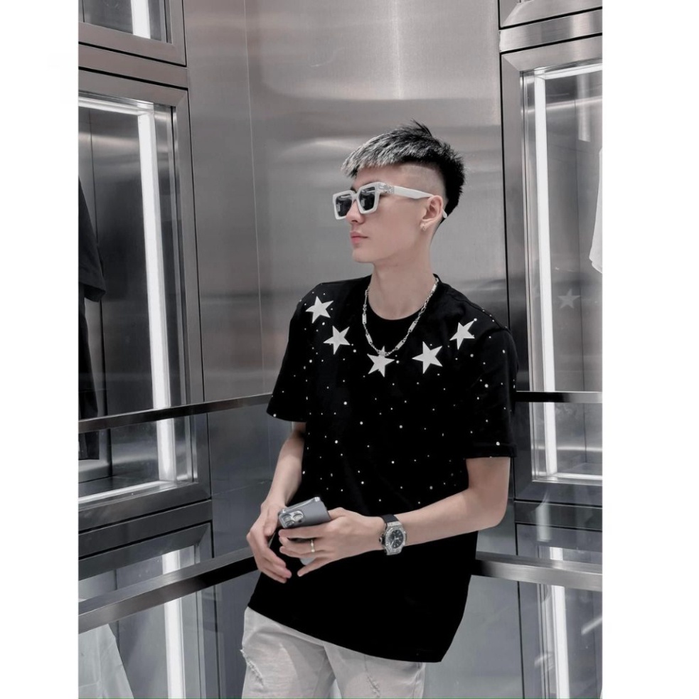 Áo Phông Siêu Cấp Dành Cho Nam Nữ In Hình Ngôi Sao Cổ Bo . Áo Cộc Tay Dành Cho Các Boy Phố Đi Chơi Cháy Phố Hot 2023