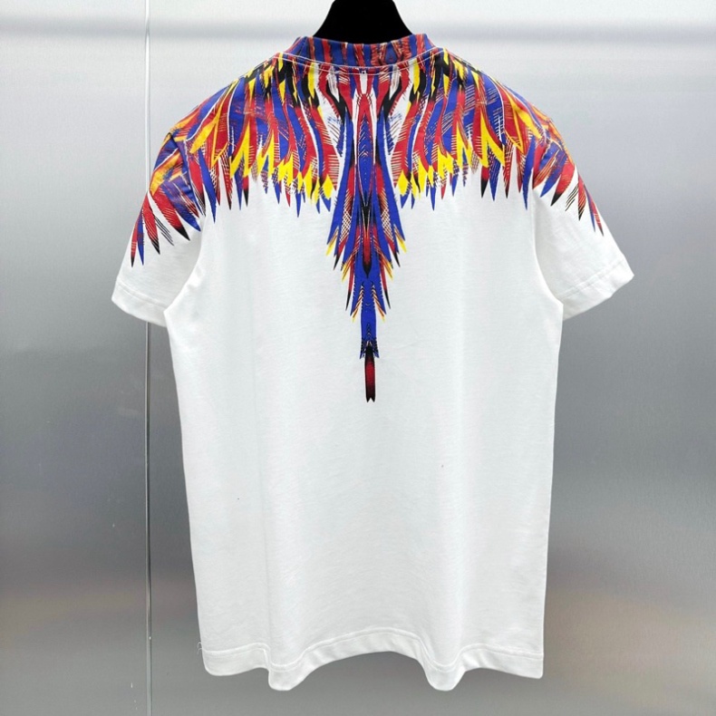 Áo Phông Nam Nữ In Hoạ Tiết Đôi Cánh Burlon Loang Tím Đỏ Vàng Tràn Cổ Hai Mặt . Áo Cộc Tay Siêu Cho Các Boy Phố 2023 A11