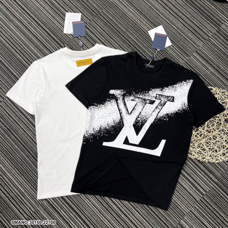 Áo Phông Nam Nữ In Chữ Eo Vì Vạch Loang Chéo Đen Trắng - Áo Cộc Tay Cao Cấp Chất Liệu Cotton Dày Dặn Thời Trang 2023