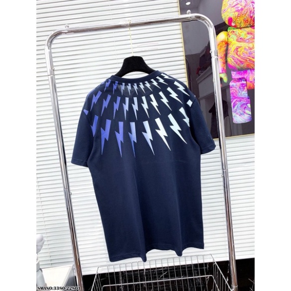 Áo Phông Cộc Tay In Hình Tia Sét - Áo Thun Cotton Mát Thấm Hút Mồ Hôi Hàng Đẹp 2023