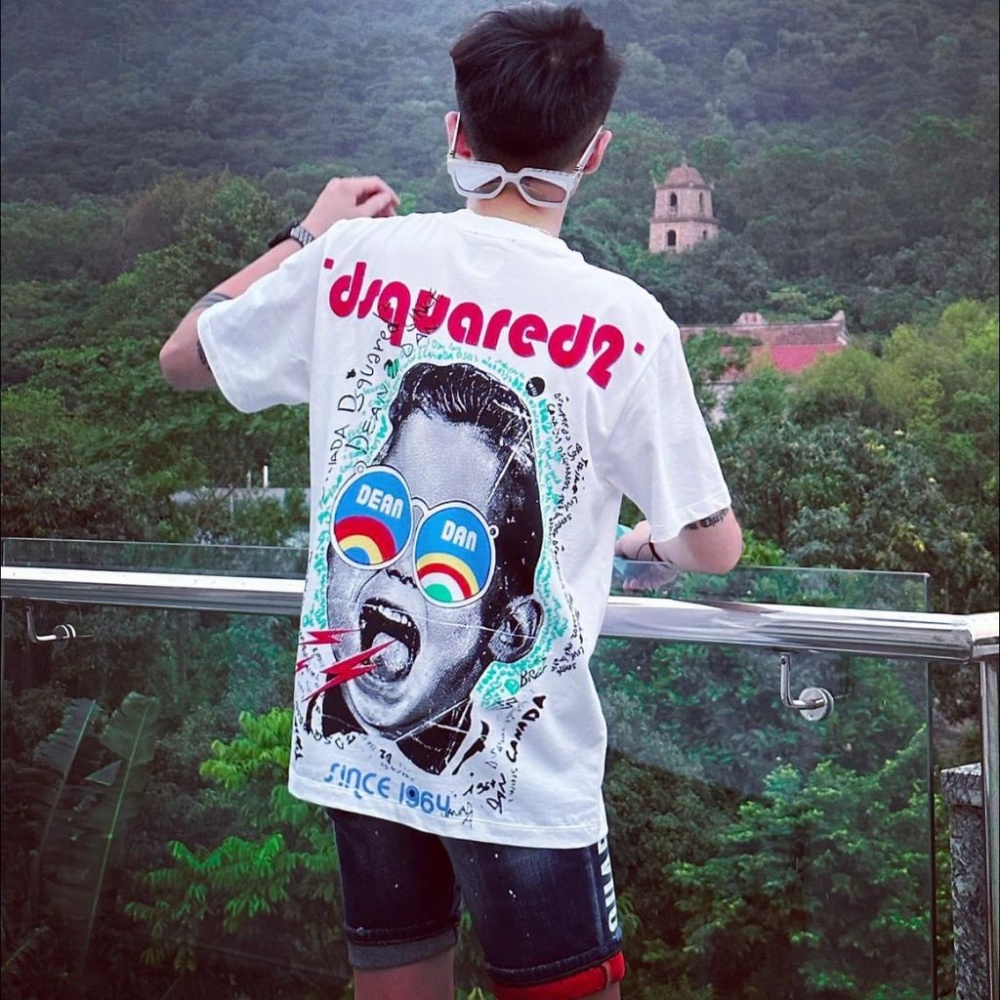 Áo Phông Nam Nữ  DSQ2 In Hoạ Tiết Mặt Sau . Áo Cộc Tay Siêu Cấp Dành Cho Các Boy Phố Đi Chơi Đi Biển Cực Cháy Hót 2023