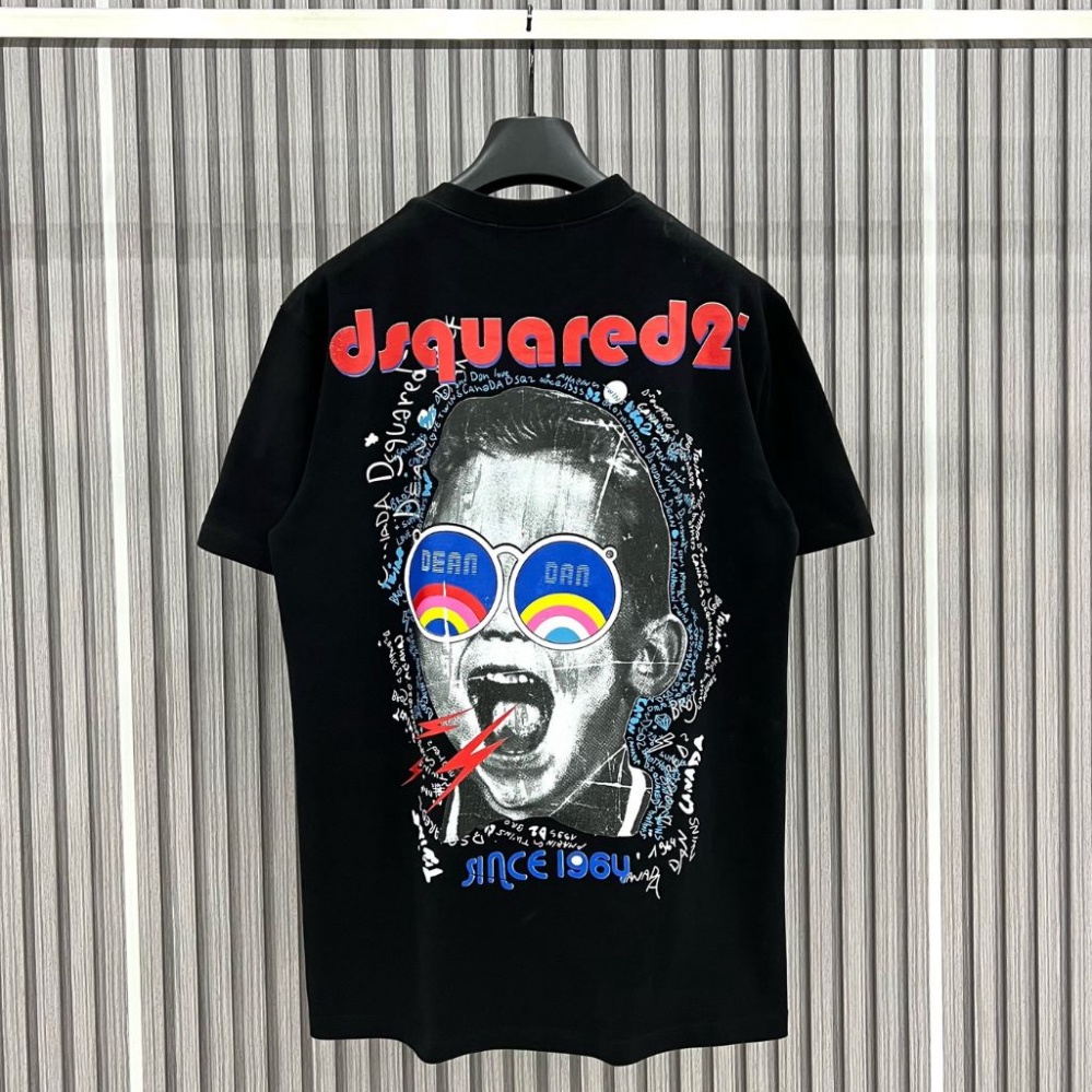 Áo Phông Nam Nữ  DSQ2 In Hoạ Tiết Mặt Sau . Áo Cộc Tay Siêu Cấp Dành Cho Các Boy Phố Đi Chơi Đi Biển Cực Cháy Hót 2023