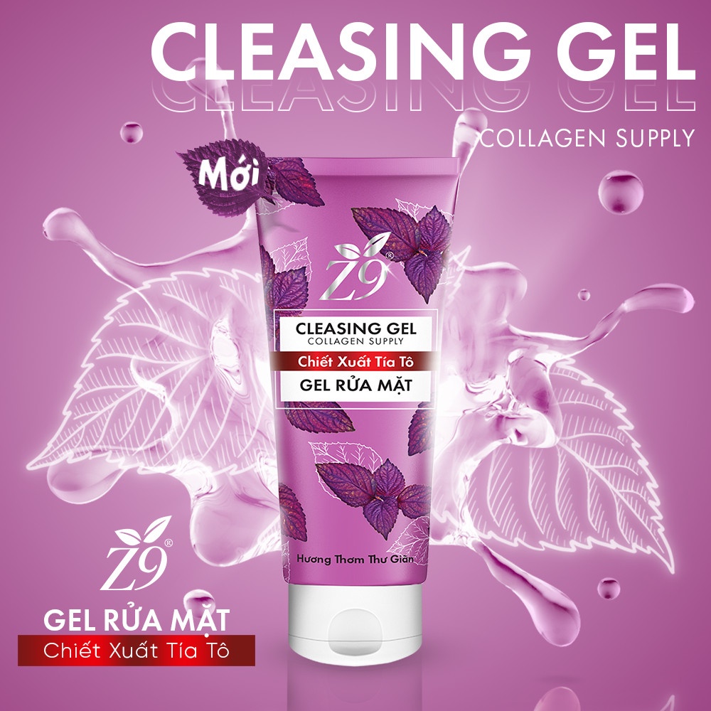 Gel Rửa Mặt Tinh Chất Tía Tô Z9 Lành Tính Làm Sạch Bụi Bẩn Trên Da 80ml - Z43